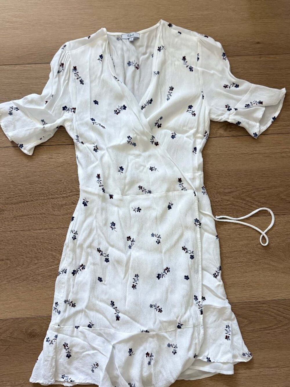 Rails White Floral Wrap Dress